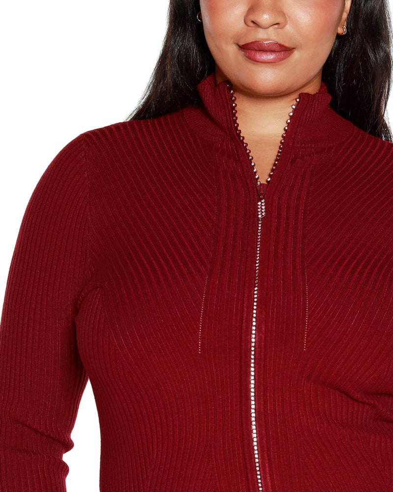 Belldini rhinestone zipper cardigan clearance